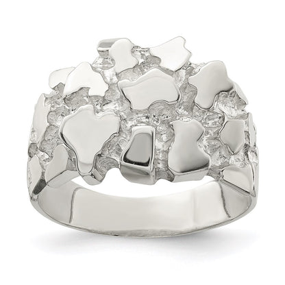 Sterling Silver Men's Nugget Ring Size 9