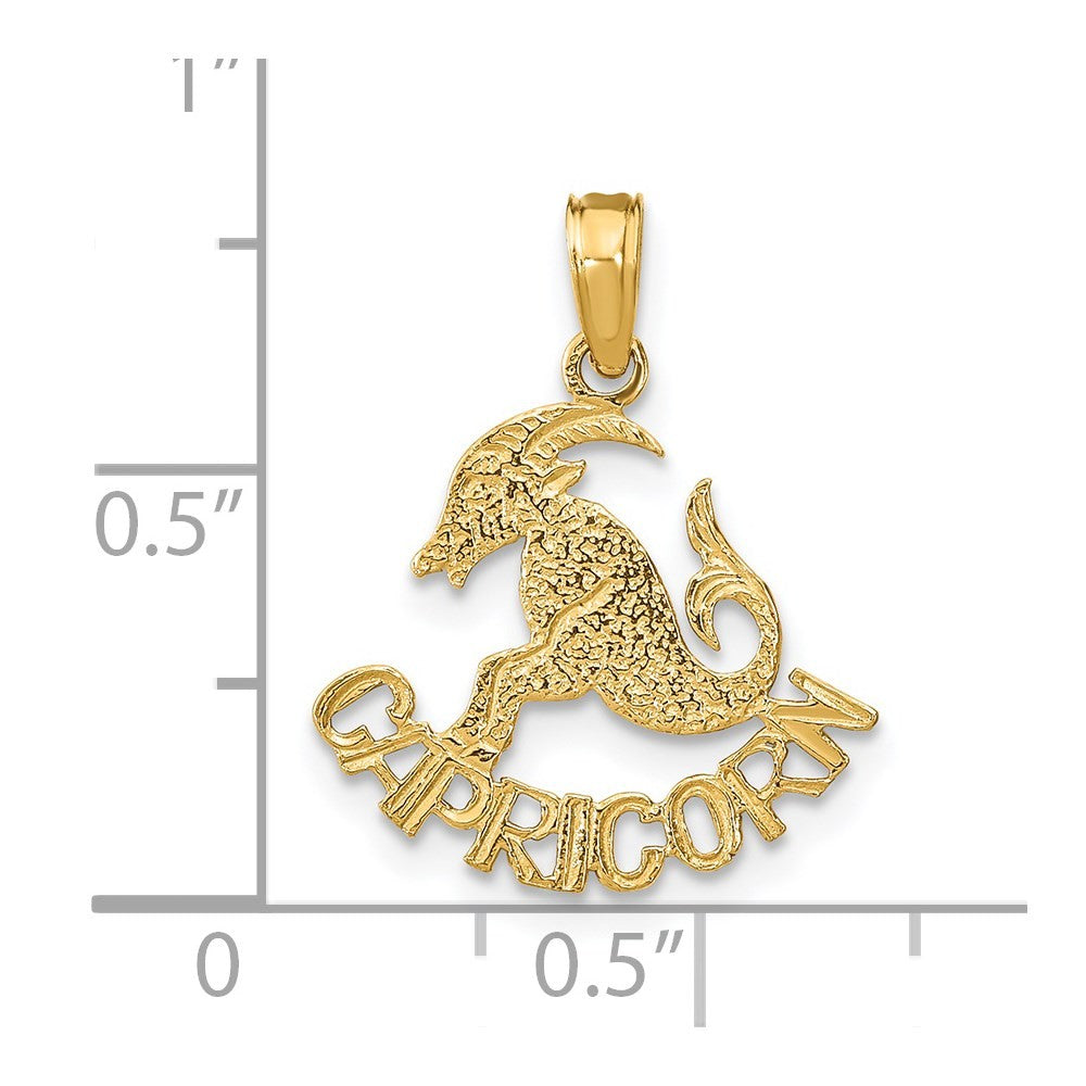 14k Yellow Gold CAPRICORN Zodiac Charm