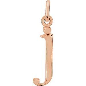 18K Rose Gold-Plated Sterling Silver Lowercase Initial J Pendant for Women