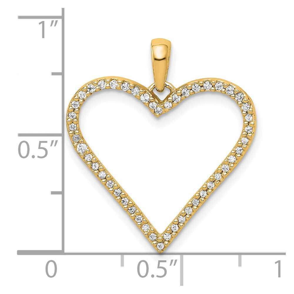 14k Yellow Gold 1/6ct. Diamond Heart Pendant for Women