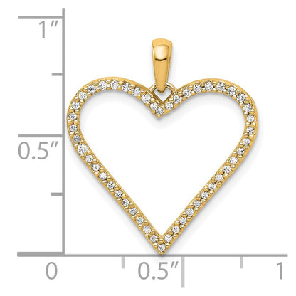 14k Yellow Gold 1/6ct. Diamond Heart Pendant for Women