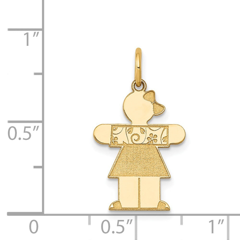 14k Yellow Gold Kid Charm Pendant for Women
