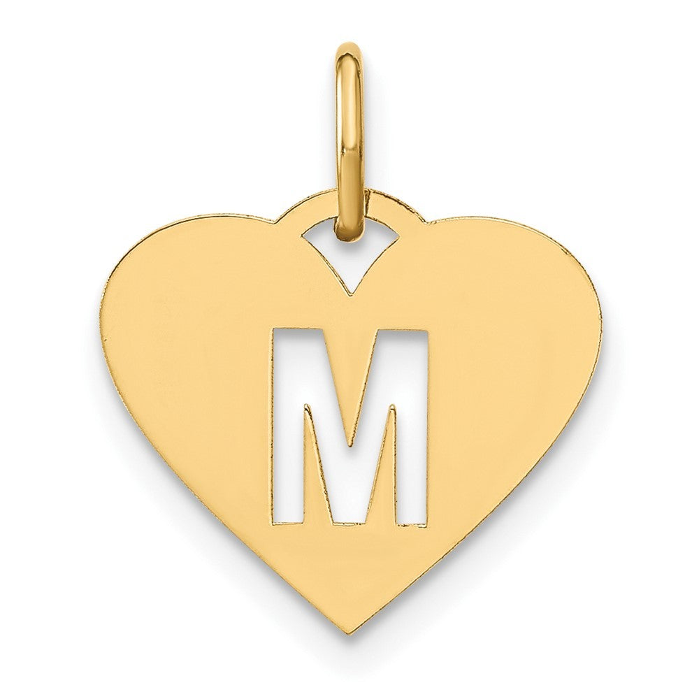 14k Yellow Gold Initial Letter M Initial Charm