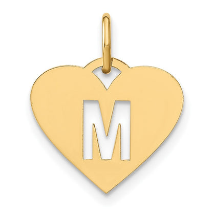 14k Yellow Gold Initial Letter M Initial Charm