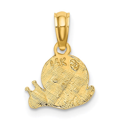 14k Yellow Gold Textured Mini Snail Charm Pendant