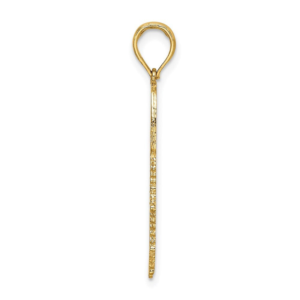14k Yellow Gold FIREFIGHTER FIRE DEPT. Badge Charm Pendant for Women