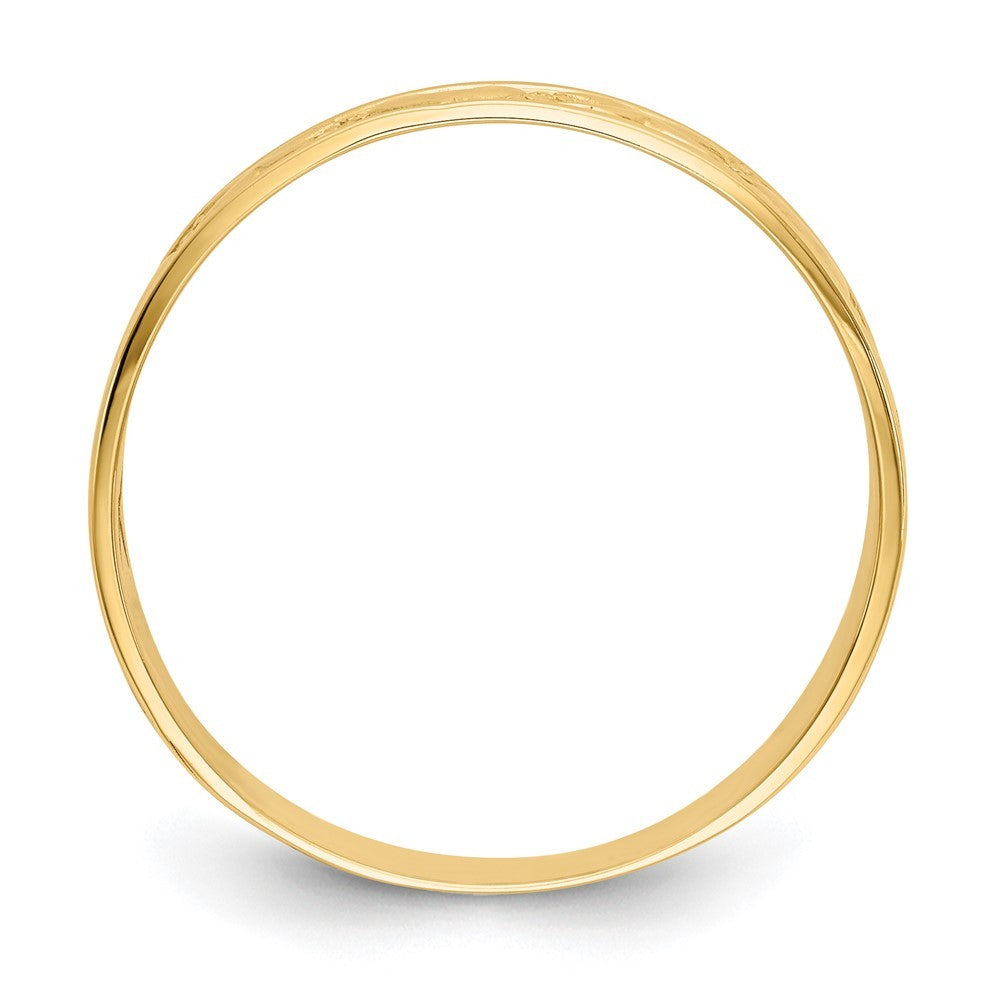 14k Yellow Gold Polished X and Hearts Ring