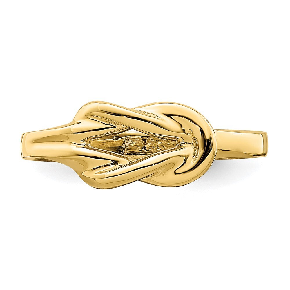 14K Yellow Gold Polished Freeform Love Knot Ring Size 7