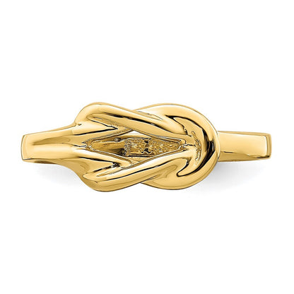 14K Yellow Gold Polished Freeform Love Knot Ring Size 7