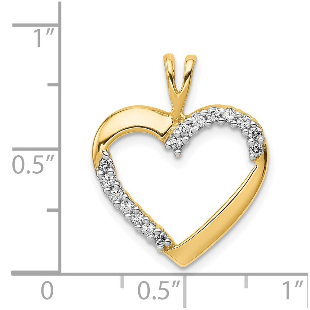 14k Yellow Gold 1/6ct. Diamond Heart Pendant for Women