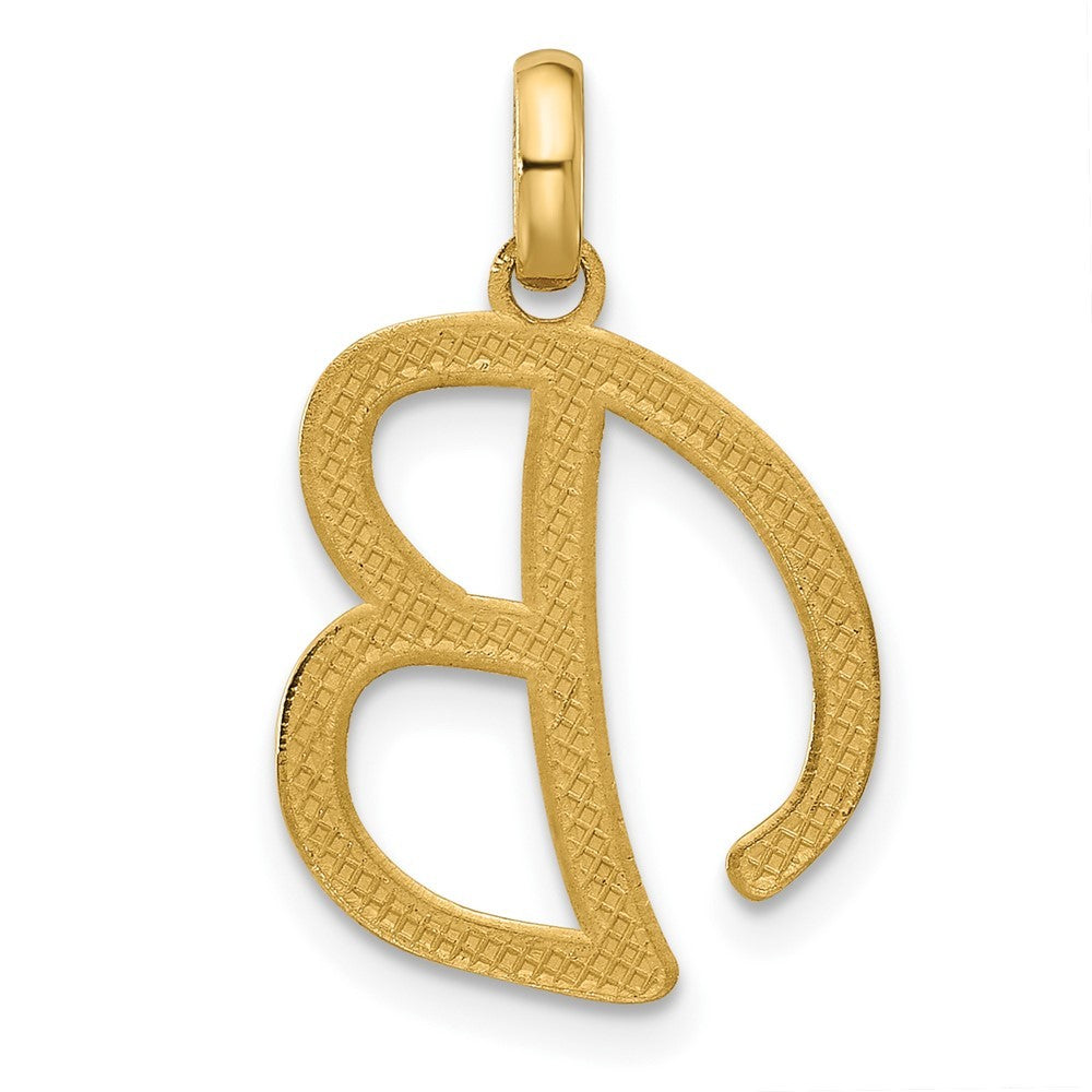 14k Yellow Gold Fancy Letter B Initial Pendant