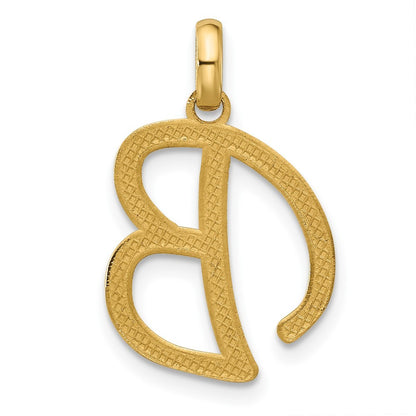 14k Yellow Gold Fancy Letter B Initial Pendant