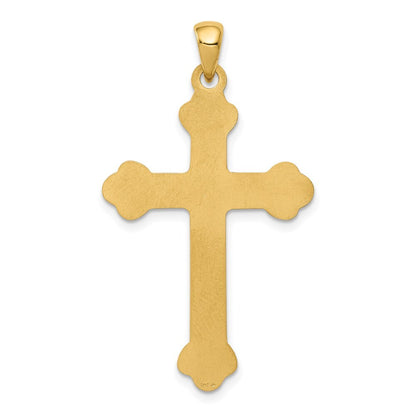 14k Yellow Gold Budded Cross Pendant for Women