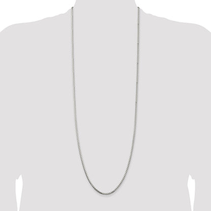 Sterling Silver 2.5mm 8 Sided Diamond-cut Box Chain