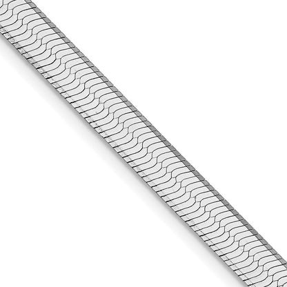 Sterling Silver Rhodium-plated 5.25mm Magic Herringbone Chain Necklace