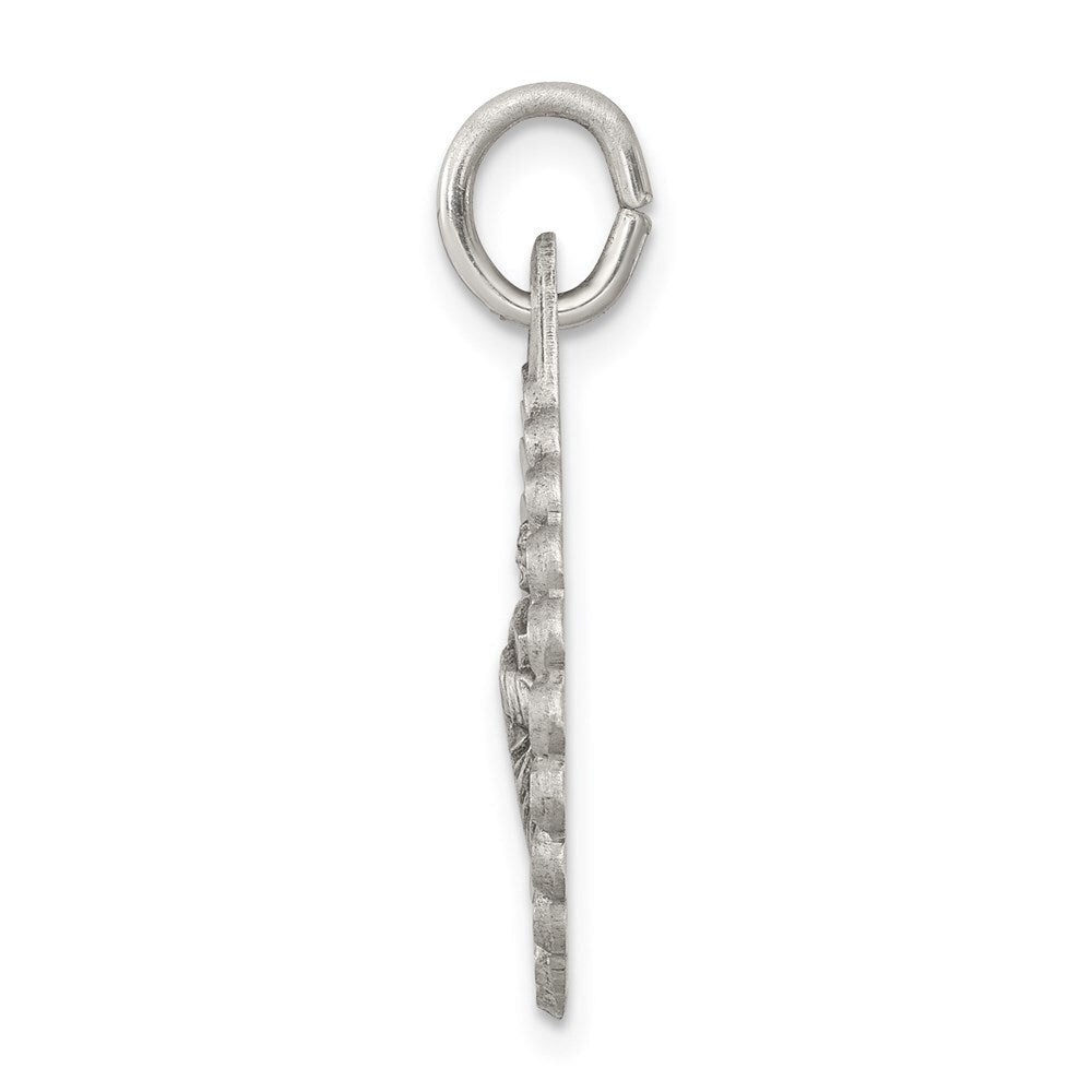 Sterling Silver Antiqued Saint Jude Thaddeus Medal Pendant