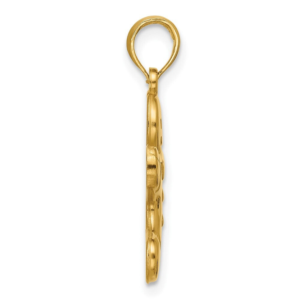 14k Yellow Gold Polished Gingerbread Pendant for Women