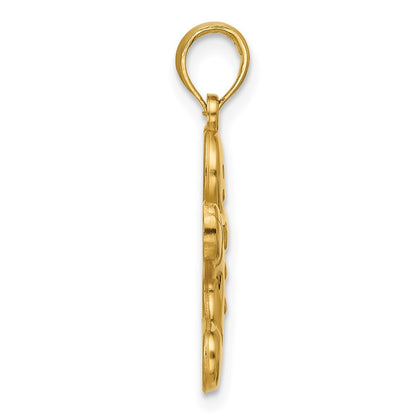 14k Yellow Gold Polished Gingerbread Pendant for Women