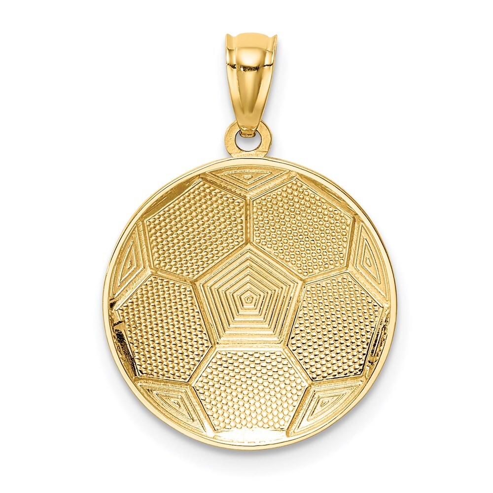 14k Yellow Gold Soccer Ball Pendant for Women