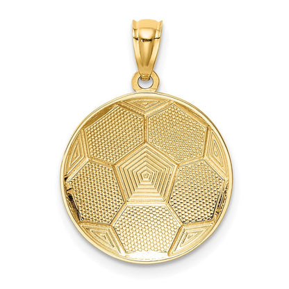 14k Yellow Gold Soccer Ball Pendant for Women