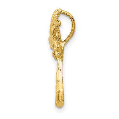 14k Yellow Gold Palm Tree Slide Pendant for Women