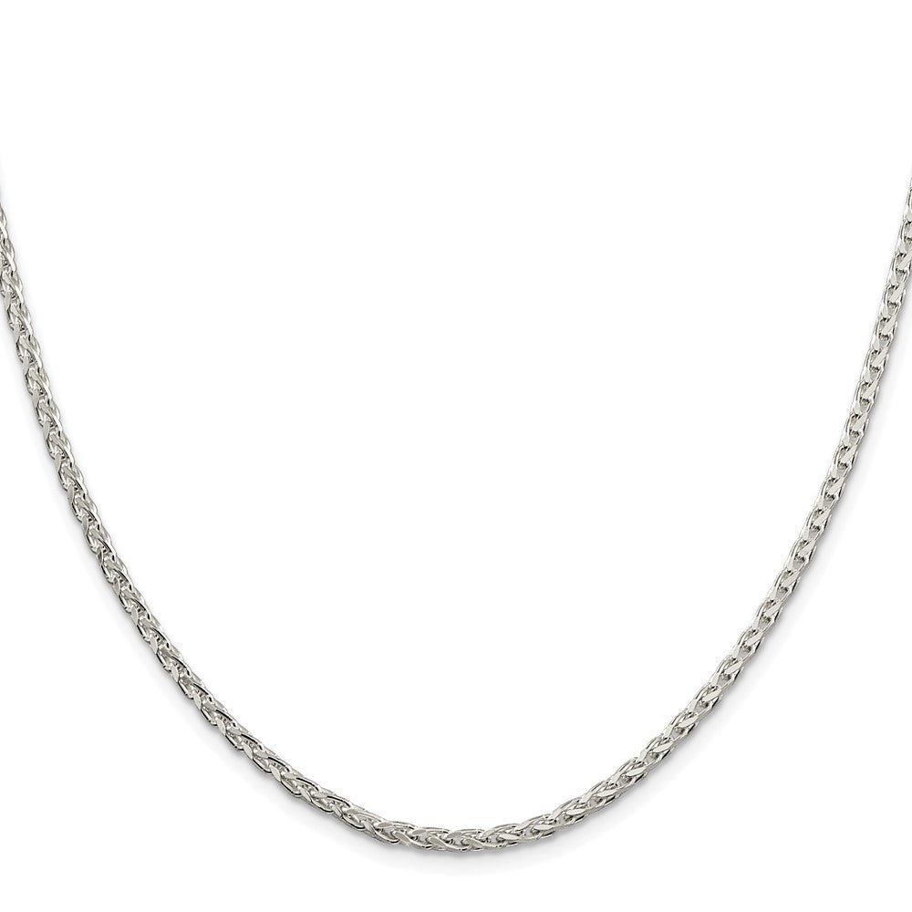 Sterling Silver Rhodium-plated 2.75mm Diamond-cut Spiga Chain Necklace