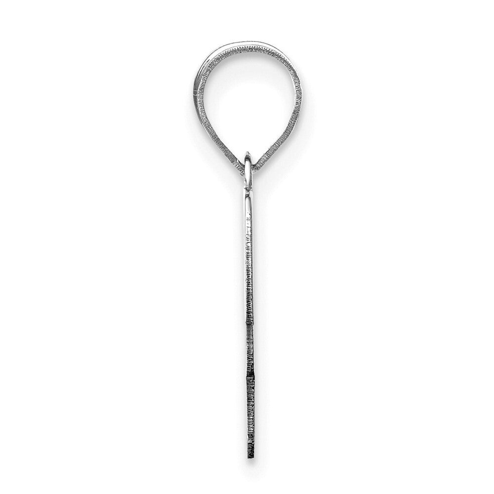 14k White Gold Polished Script Letter H Initial Pendant for Women