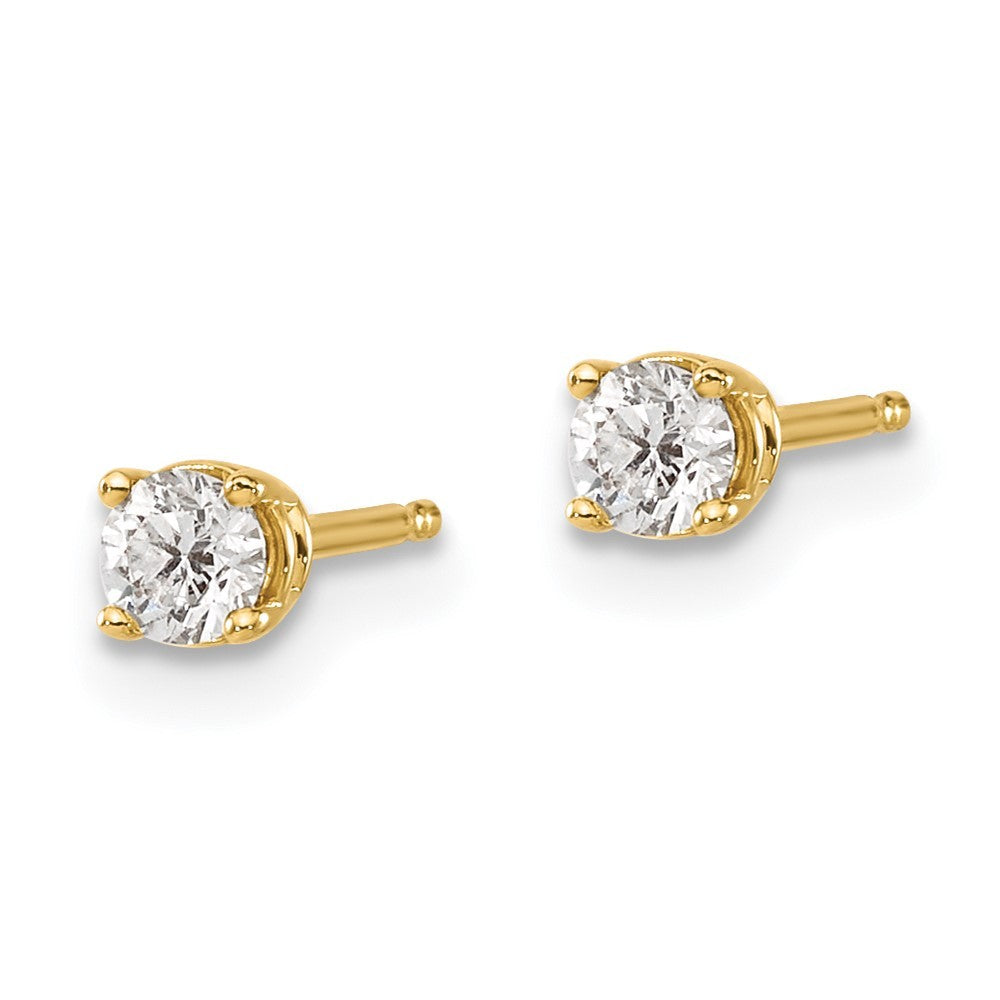14y .20ct. I1 J-K Diamond Stud Push-on Earrings