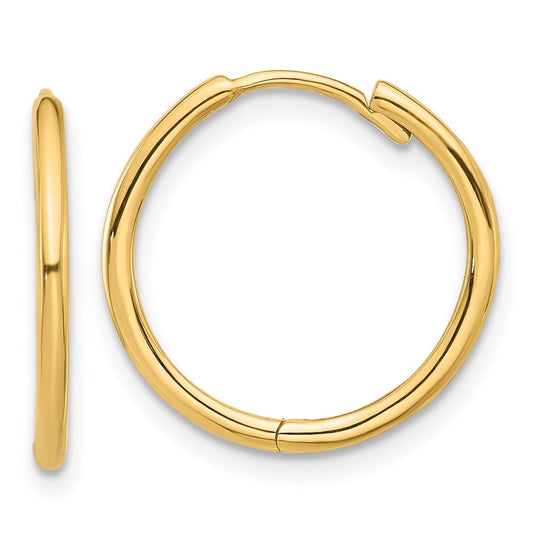 14k Yellow Gold Polished Hinged Hoop Earrings