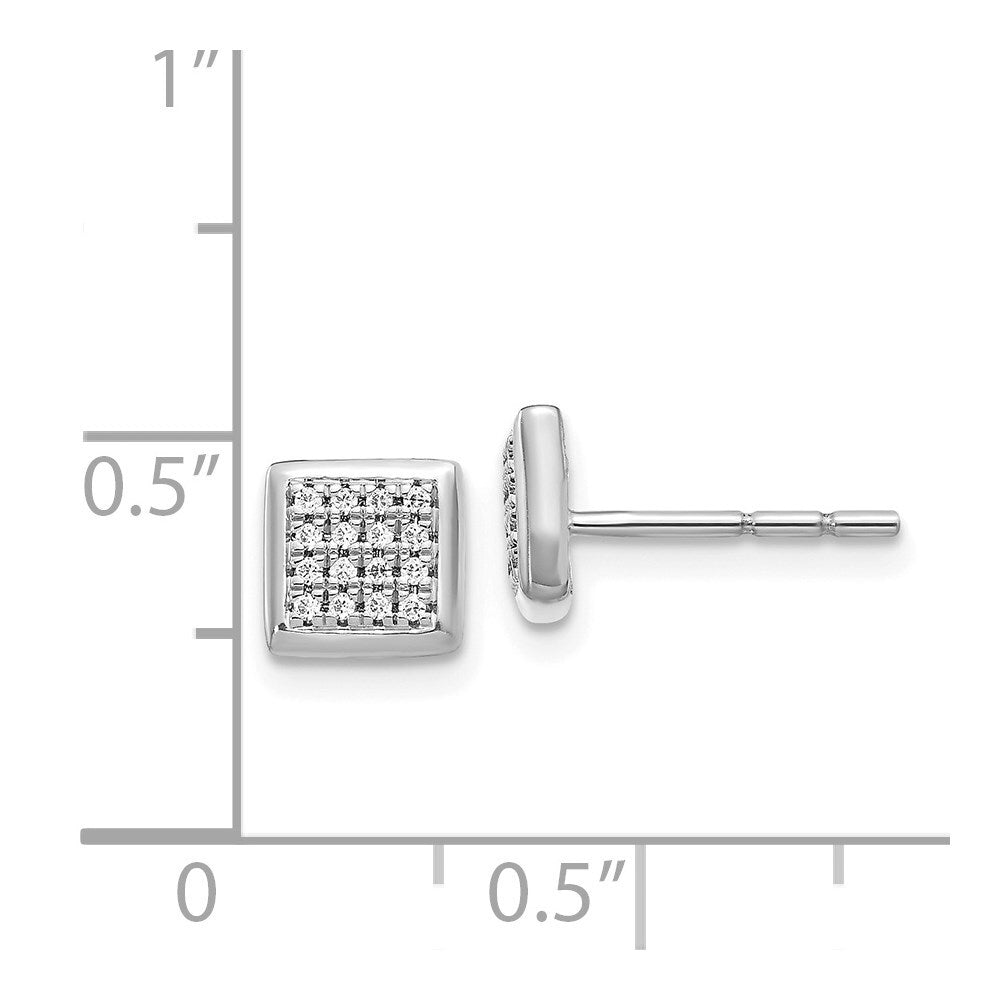 14k White Gold Diamond Stud Earrings