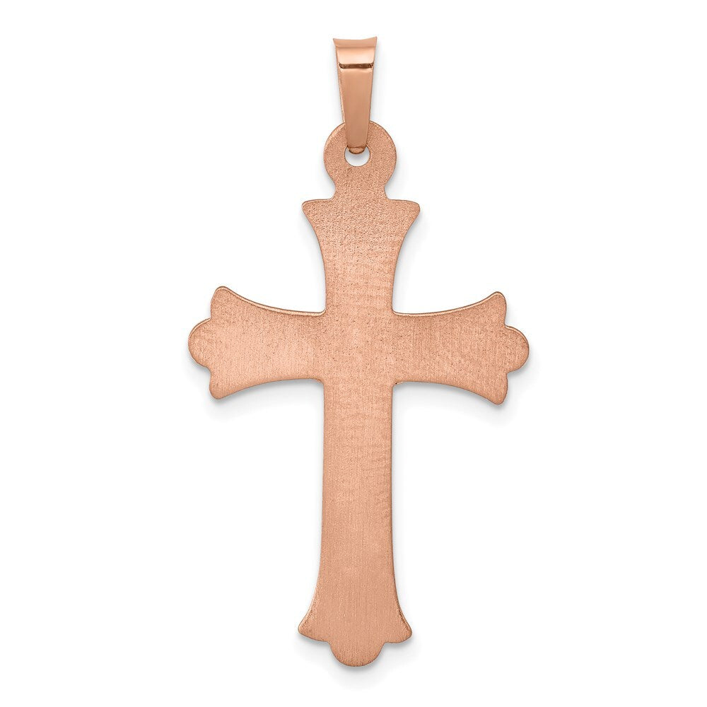 14k Two-tone Gold Hollow Crucifix Pendant for Women