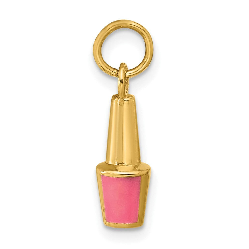 14k Yellow Gold Nail Polish Charm Pendant for Women