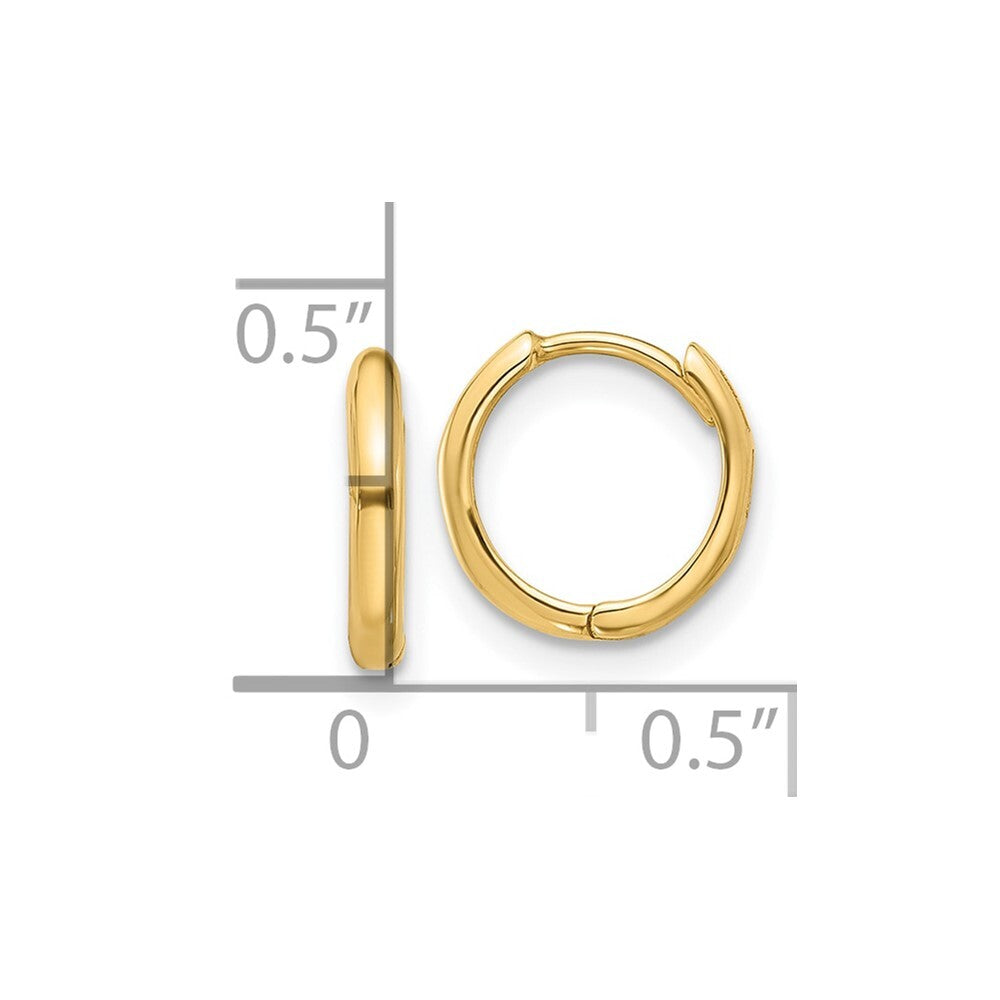 14k Yellow Gold Hinged Hoop Earrings Gift for Women