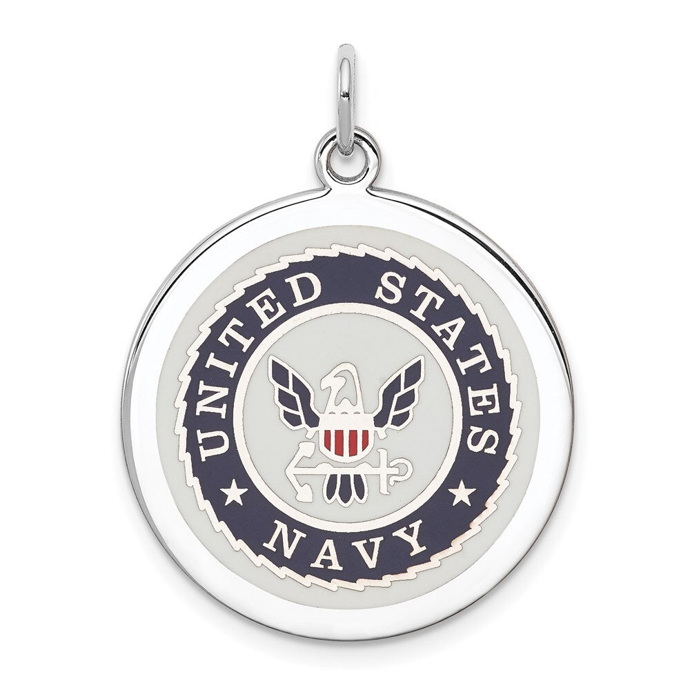 Sterling Silver Rhodium-plated US Navy Disc