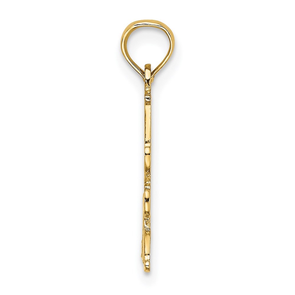 14k Yellow Gold Polished Engraved #1 STEP MOM Charm