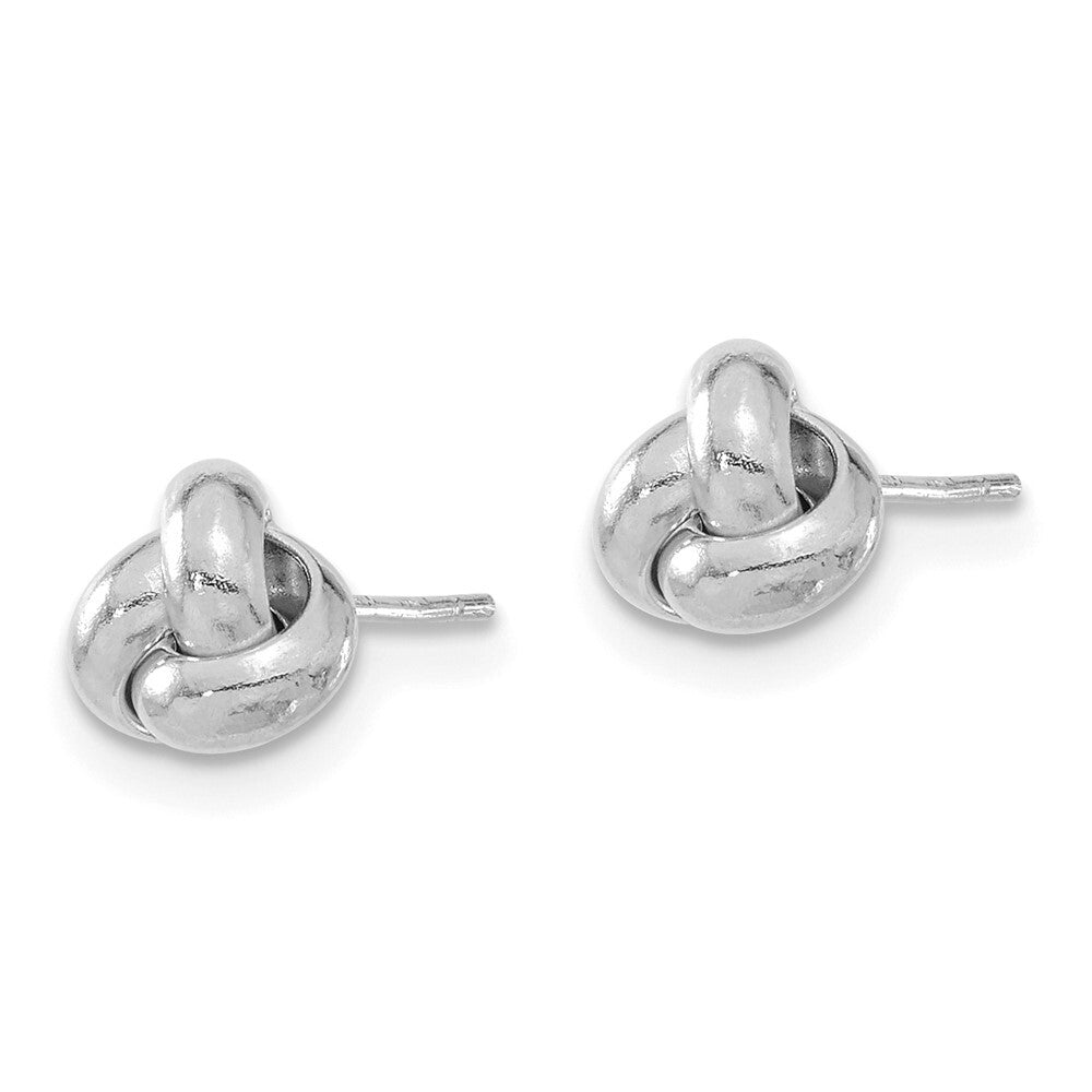 14k White Gold Polished Love Knot Stud Earrings