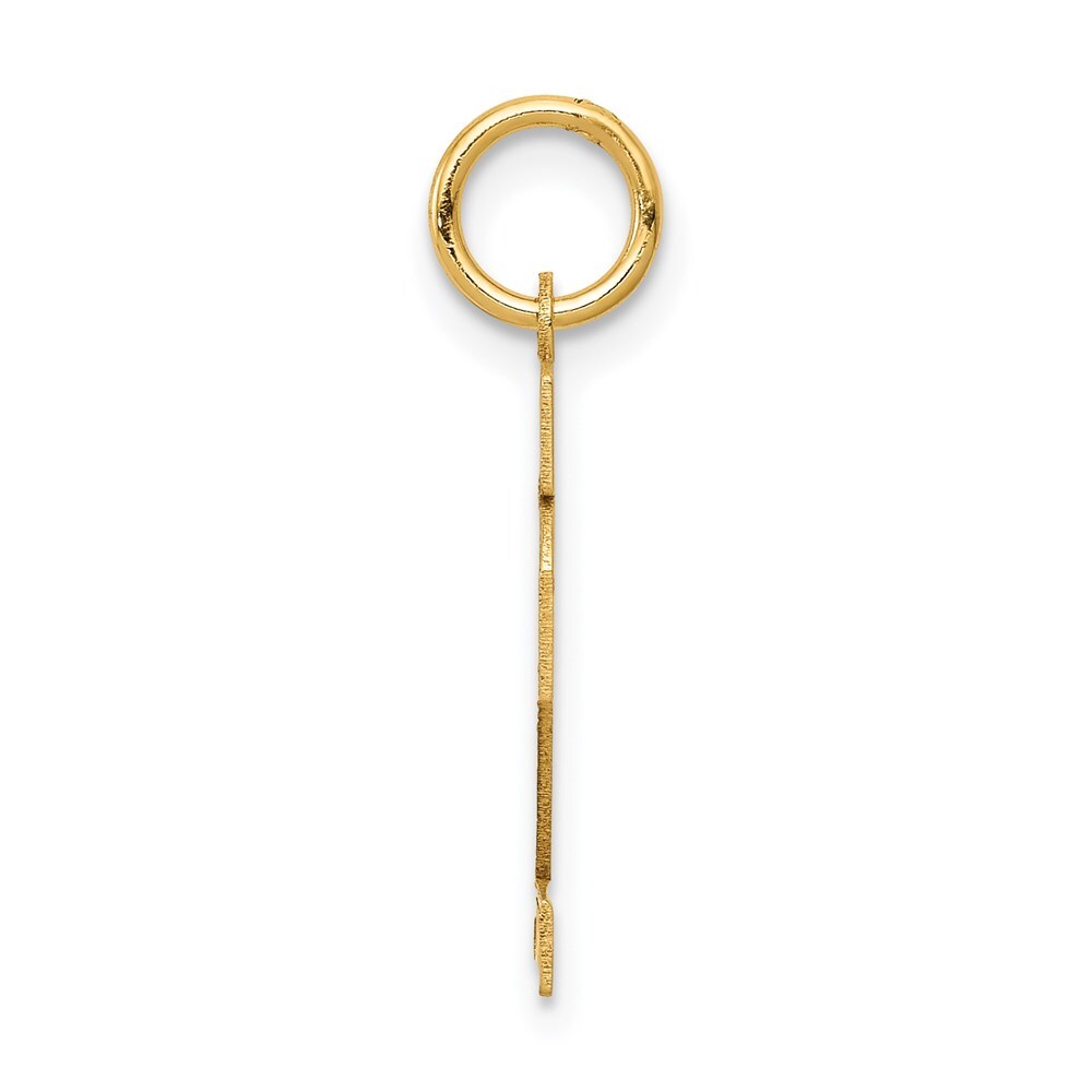 14k Yellow Gold Small Satin Number 12 Charm Pendant for Women