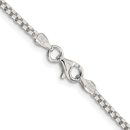 Sterling Silver Rhodium-plated 2mm Round Box Chain Necklace