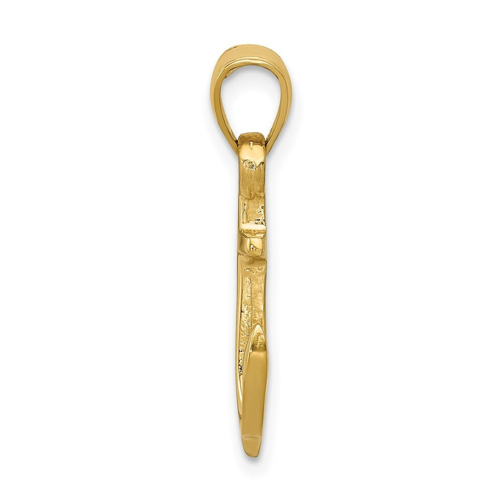14k Yellow Gold Anchor Pendant for Women