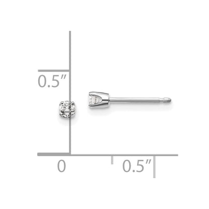 14k White Gold 0.10ct I2 K-L Diamond Push-on Stud Earrings Gift for Women