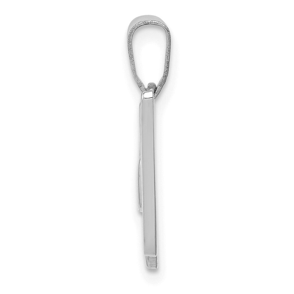 14k White Gold Script Letter W Initial Pendant for Women