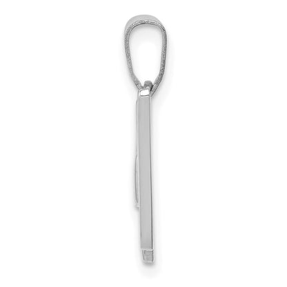 14k White Gold Script Letter W Initial Pendant for Women