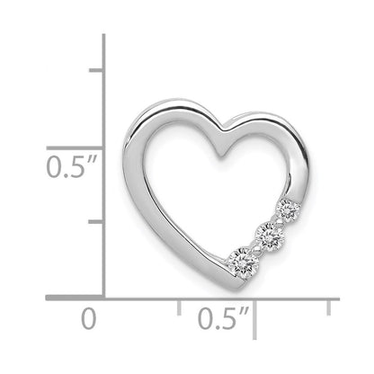 14k White Gold 1/6ct. Diamond Heart Chain Slide Pendant for Women
