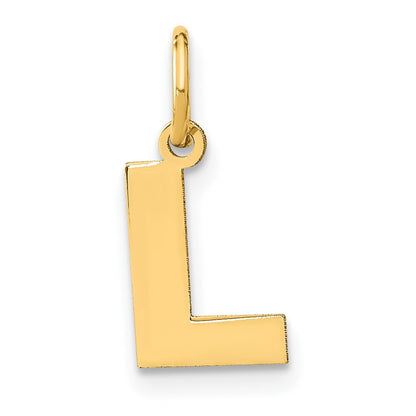 14k Yellow Gold Letter L Initial Pendant for Women