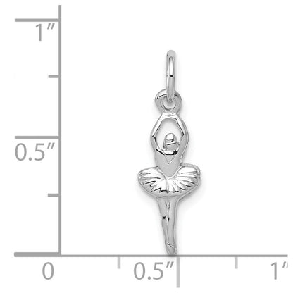 14k White Gold Ballerina Charm Pendant for Women