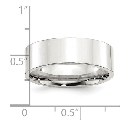 Sterling Silver 7mm Comfort Fit Flat Size 11 Band Ring