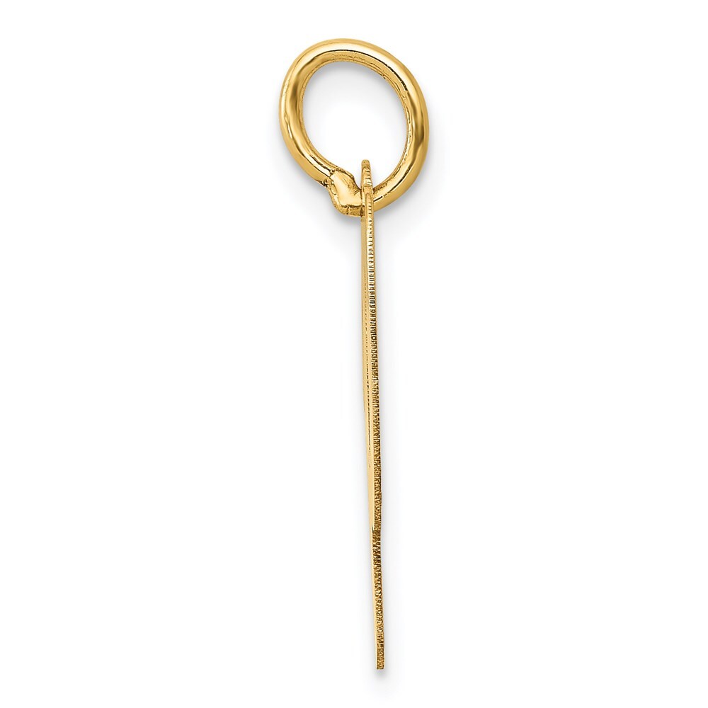14k Yellow Gold Medium Script Letter P Initial Charm Pendant for Women