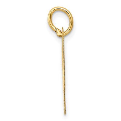 14k Yellow Gold Medium Script Letter P Initial Charm Pendant for Women