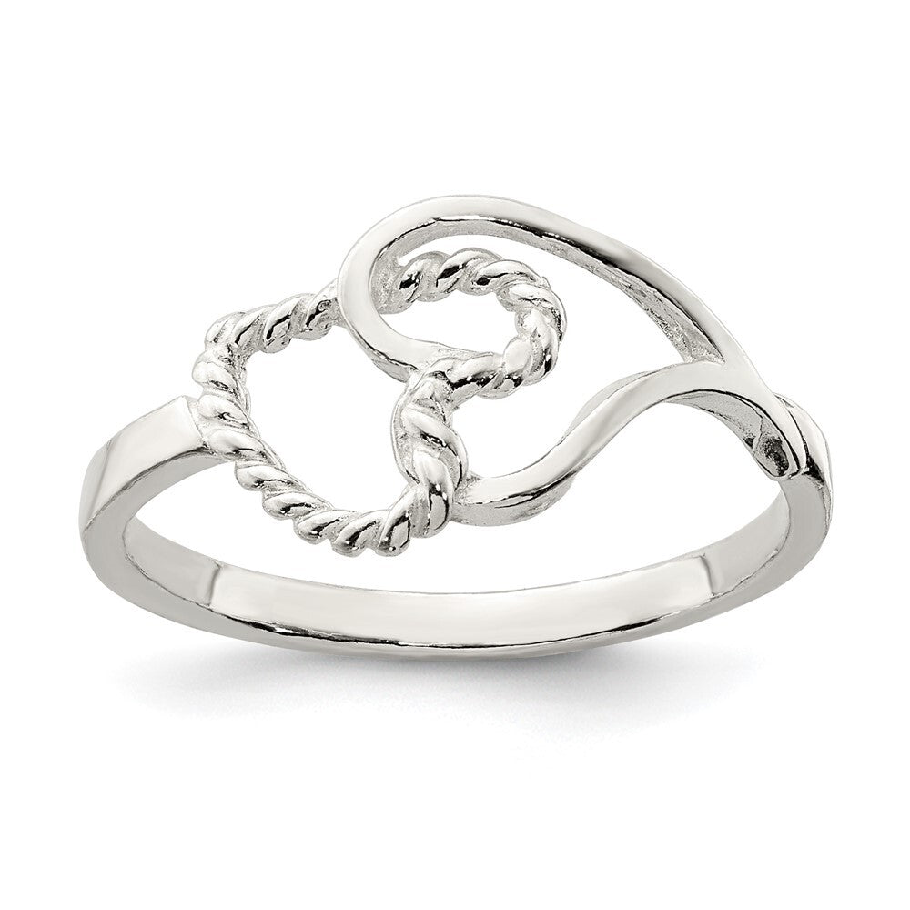 Sterling Silver Heart Ring Size 6