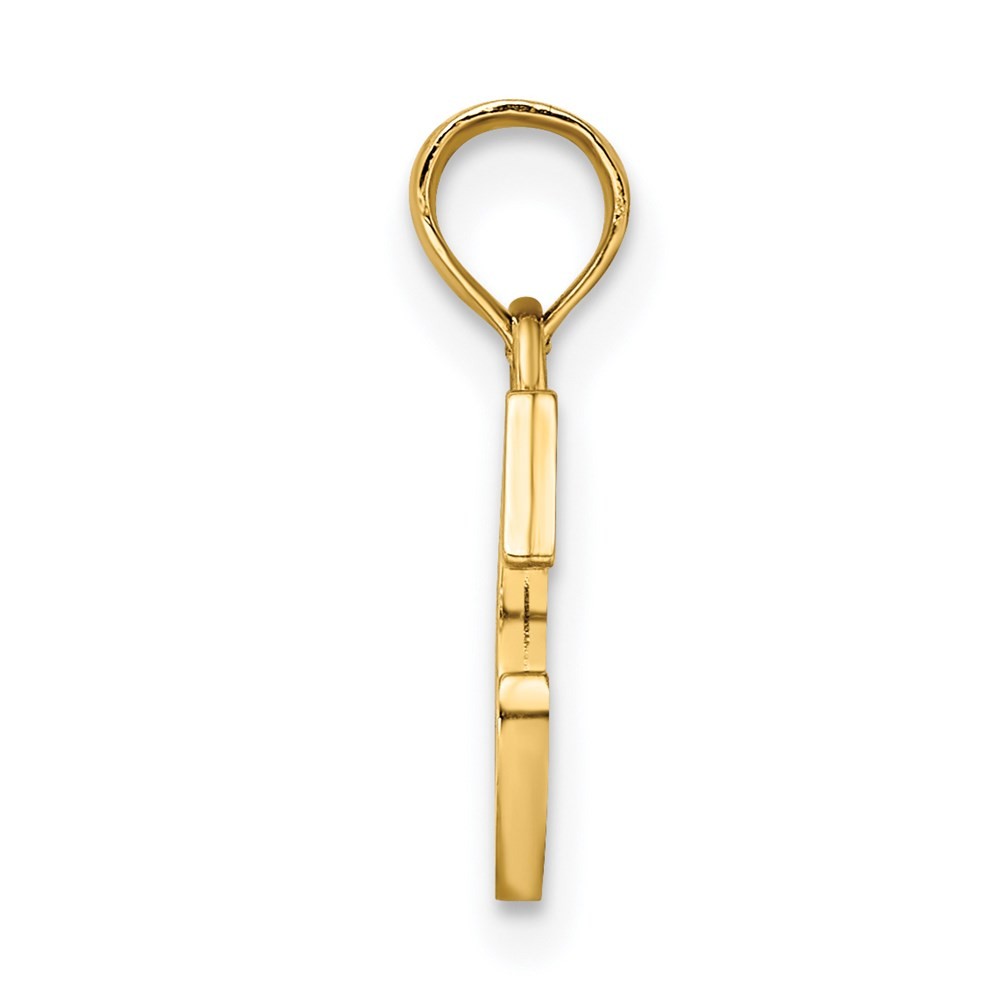 14k Yellow Gold Polished Block Letter C Initial Pendant